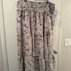 Wild Fable Floral Maxi Skirt in Lavender and Olive